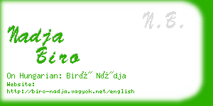 nadja biro business card